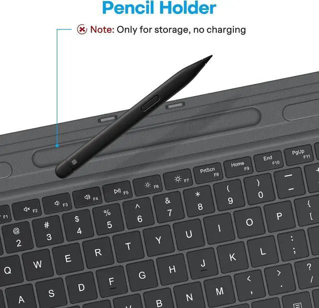 Alt view image 6 of 7 - OMOTON Keyboard for Surface Pro 11/10/9/8/X, [13 inch], Bluetooth Type Cover for Surface Pro, 7-Color Backlit, Ultra-Slim Wireless Keyboard with Touchpad & Pencil Holder, Built-in Rechargeable Battery