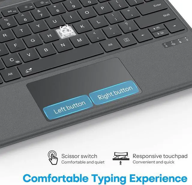 Alt view image 7 of 7 - OMOTON Keyboard for Surface Pro 11/10/9/8/X, [13 inch], Bluetooth Type Cover for Surface Pro, 7-Color Backlit, Ultra-Slim Wireless Keyboard with Touchpad & Pencil Holder, Built-in Rechargeable Battery