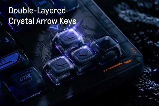 Alt view image 6 of 7 - 8BitDo 87 Keys Retro Mechanical Keyboard Bluetooth/2.4G/USB-C, RGB Backlight, Hot Swappable, Dual Super Programmable Buttons, Volume Knob for PC and Android - Mecha BREAK: PANTHER