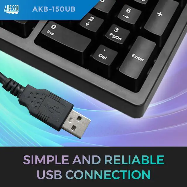 Alt view image 5 of 7 - Adesso Ergonomic USB Keyboard with Integrated Palm Rest - Split Key Design, Multimedia & Internet Hotkeys, 105-Key US Layout AKB-150UB