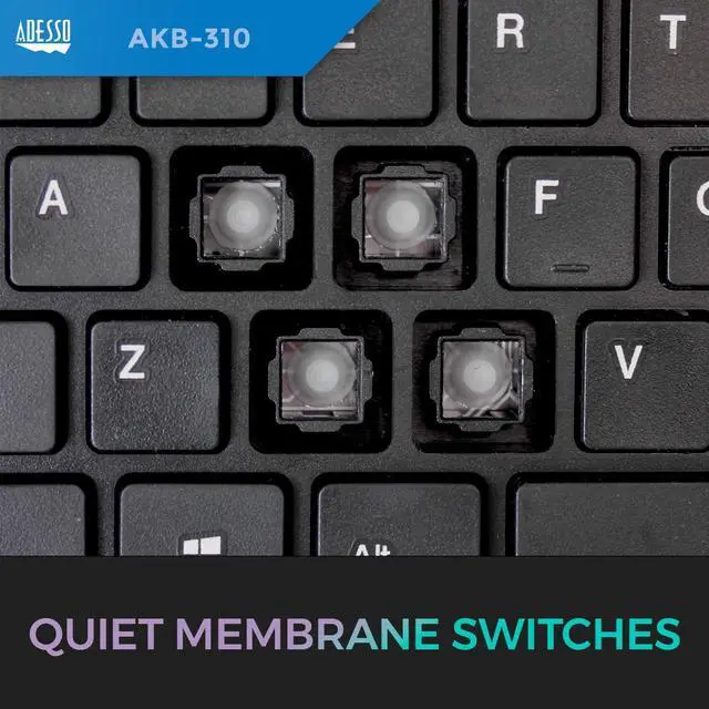 Alt view image 4 of 7 - Adesso AKB-310UB Mini Trackball USB Keyboard (AKB-310UB)