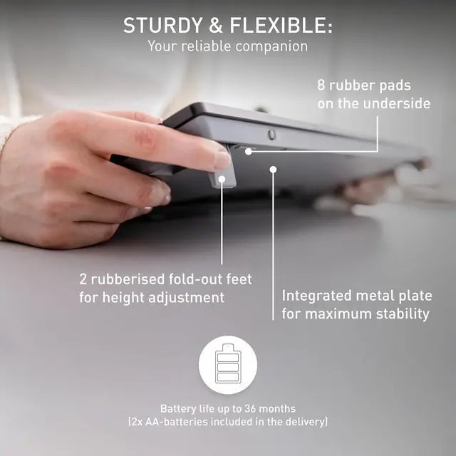 Alt view image 5 of 7 - Cherry Stream Wireless Keyboard with SX Scissors Mechanism, Slim Yet Full Size QWERTY Ergo Friendly with Number Pad, Thin Design with Quiet keystroke for use at Home Office or Work. Black