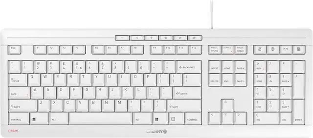 Main image of Cherry Stream Keyboard - Wired USB Keyboard - SX Scissors Mechanism - GS Approval - QWERTY  White