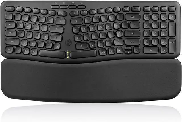 Main image of Perixx PERIBOARD-636B US, Wireless Ergonomic Compact USB Keyboard - Wireless 2.4G Technology - Build-in Number Pad - Detachable Wrist Rest - - Silent Typing - Black