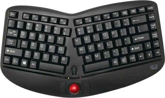 Main image of Adesso WKB-3150UB - Wireless Ergonomic Keyboard with Built-in Removable Trackball and Scroll Wheel, Split Key, Long Battery Life, Small and Portable -Compatible for Laptop/Desktop/PC/Windows XP/7/8/10