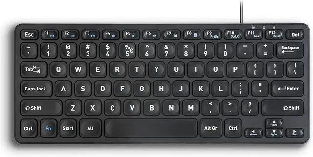 Main image of Perixx PERIBOARD-416 Wired Mini USB Keyboard with 4 Hubs - X Type Scissor Keys - Detachable USB-C and A Cable - US English