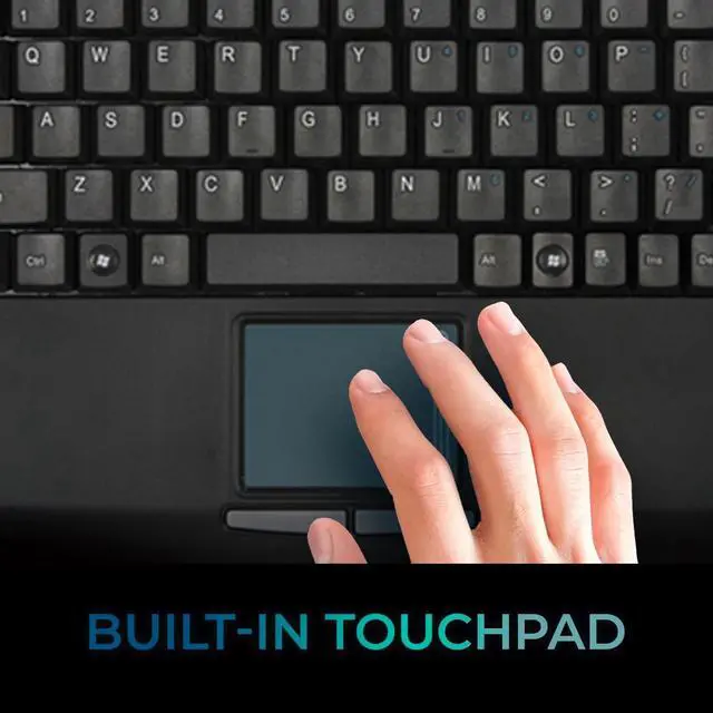 Alt view image 4 of 5 - ADESSO AKB-410UB - SlimTouch Mini USB Keyboard with Built-in Touchpad