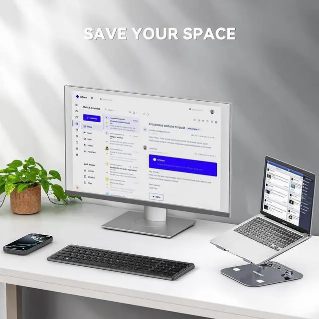 Alt view image 7 of 7 - TECKNET Wireless Bluetooth Keyboard, Ultra Slim Rechargeable 2.4G+BT Keyboard with Number Pad, Multi Devices Easy Switch, Low Profile Compact Keyboards for iPad, MacBook, Laptop, Computer, Tablet, PC