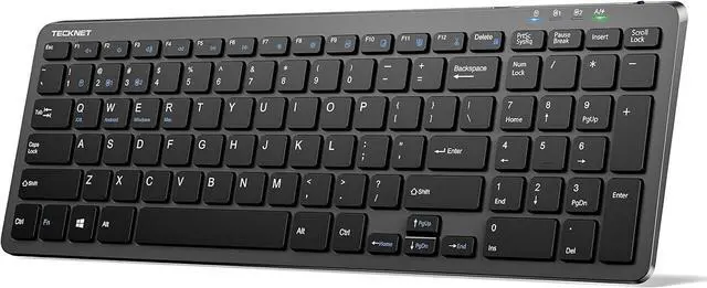 Main image of TECKNET Wireless Bluetooth Keyboard, Ultra Slim Rechargeable 2.4G+BT Keyboard with Number Pad, Multi Devices Easy Switch, Low Profile Compact Keyboards for iPad, MacBook, Laptop, Computer, Tablet, PC