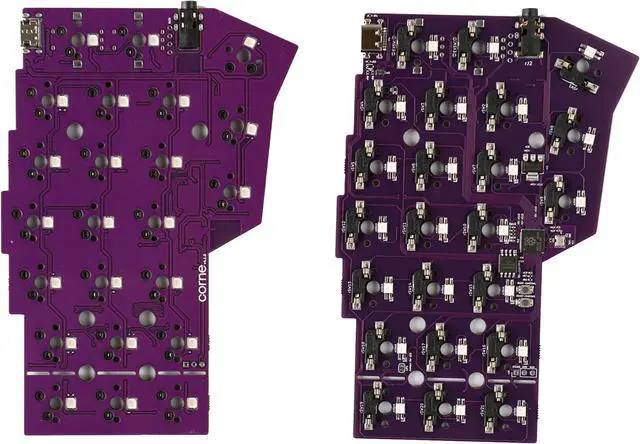 Alt view image 4 of 7 - YMDK Split Keyboard Corne V4.1 46 Keys Ergonomic Hotswappable 40% Layout 3D PLA RGB QMK Vial All Key Programmable Mini Independent Gaming Keyboard Kit