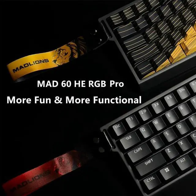 Alt view image 6 of 7 - MADLIONS MAD60 HE Rapid Trigger Magnetic Switch Gaming Keyboard,60% RGB Adjustable Actuation Hall Effect Hyper-Fast 8K Polling Rate PBT Keycaps 61 Keys Mechanical Keyboard for PC/Mac Gamer(Black)