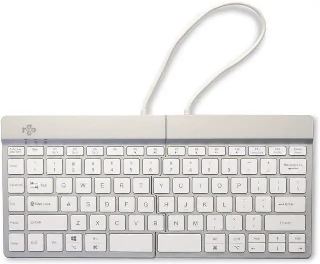 Alt view image 4 of 7 - R-Go Split Keyboard, Scissors Mechanism, Anti Carpal Tunnel, 2 Part Ergonomic Design with Break Software, Ultra-Thin, QWERTY (US) Layout, Bluetooth 5.0, Compatible with Windows/MacOS, White
