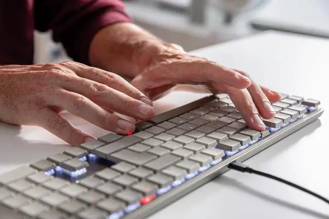 Alt view image 5 of 7 - Cherry KC 500 MX LP Mechanical Low Profile Keyboard | Slim Design | White Lighting | PBT Key caps New MX LP 2.0 Switches (Gray, Full Size)