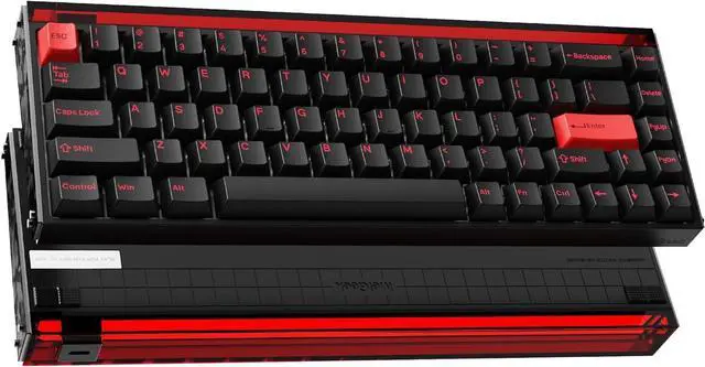 Main image of MelGeek MADE68 Ultra Wired Keyboard, Hall Effect Magnetic Switch Gaming Keyboard, 65% Compact Rapid Trigger, Hot-Swappable, RGB Snap Tap & Adjustable Actuation, Online HIVE Custom, Aluminum Case-Red