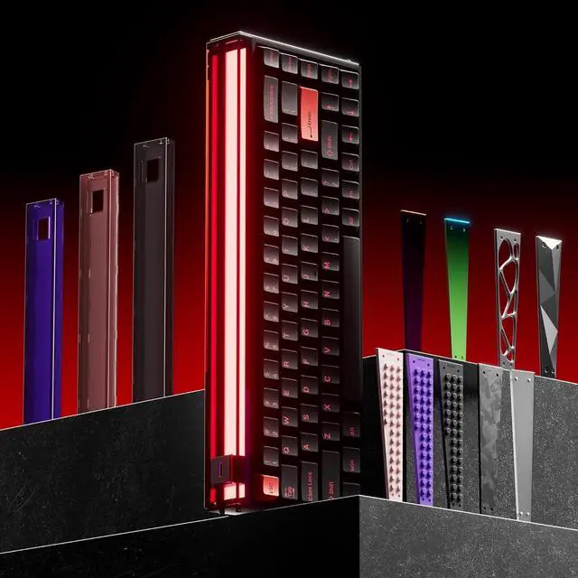 Alt view image 4 of 7 - MelGeek MADE68 Ultra Wired Keyboard, Hall Effect Magnetic Switch Gaming Keyboard, 65% Compact Rapid Trigger, Hot-Swappable, RGB Snap Tap & Adjustable Actuation, Online HIVE Custom, Aluminum Case-Red