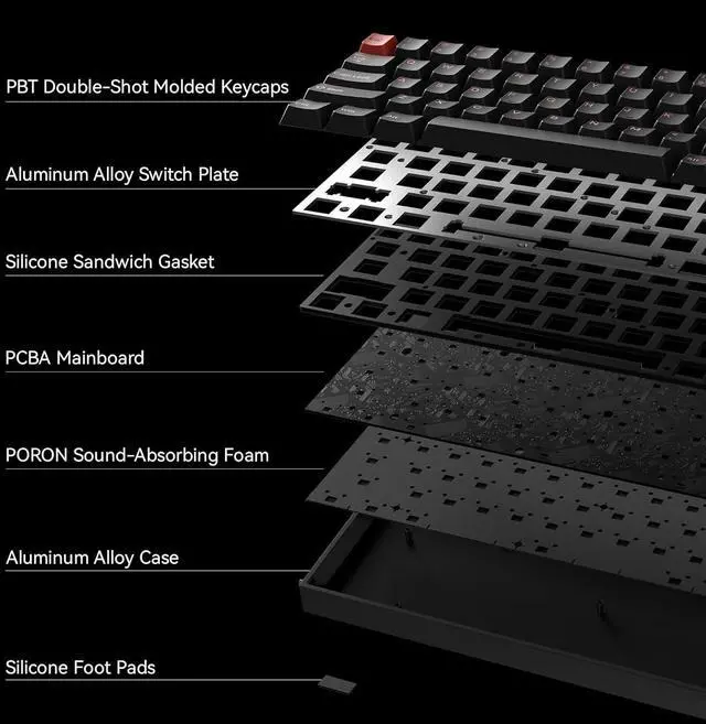 Alt view image 7 of 7 - MelGeek MADE68 Ultra Wired Keyboard, Hall Effect Magnetic Switch Gaming Keyboard, 65% Compact Rapid Trigger, Hot-Swappable, RGB Snap Tap & Adjustable Actuation, Online HIVE Custom, Aluminum Case-Red