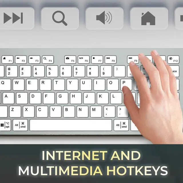 Alt view image 6 of 7 - ADESSO EasyTouch 730 - USB C Multi-OS Scissor Switch Keyboard with Copilot AI Hotkey, Type C Keyboard with Hub, Built-in USB-A/C Ports and 3.5mm Aux - Quiet, Slim Design AKB-730UW