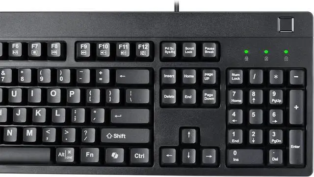 Alt view image 2 of 7 - Adesso TAA Compliant Fingerprint Keyboard with AES 256 Encryption USB Wired Full Size 104 Key Layout Windows Hello Compatible Made in Taiwan for Government Business Education AKB-630FB-TAA