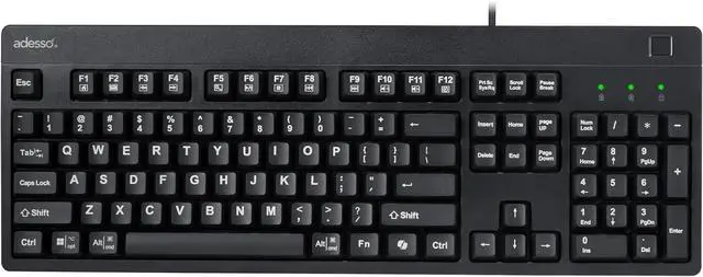 Alt view image 4 of 7 - Adesso TAA Compliant Fingerprint Keyboard with AES 256 Encryption USB Wired Full Size 104 Key Layout Windows Hello Compatible Made in Taiwan for Government Business Education AKB-630FB-TAA