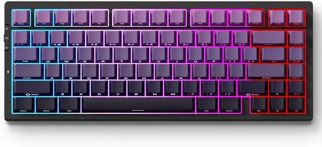 Main image of G75 PRO 75% Wireless Mechanical Keyboard, TKL Keyboards Tri-Mode BT5.0/2.4GHz/USB-C, Hot Swap Custom Creamy Keyboards Linear Switch, Double Shot PBT Keycaps RGB LED Backlit, Black&Purple