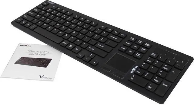 Alt view image 6 of 6 - Perixx PERIBOARD-513II Wired USB Keyboard with Touchpad, Membrane Key Trackpad Keyboard with 10 Hot Keys, Black, Full US Layout