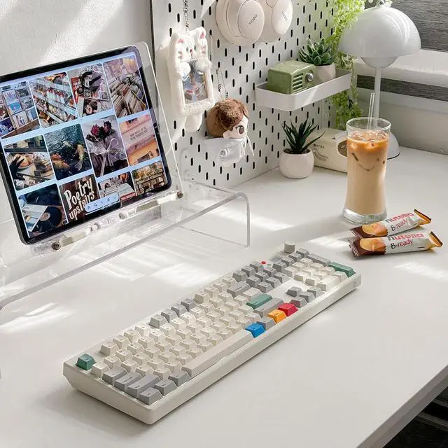Alt view image 2 of 7 - BOYI K104Pro Retro Mechanical Keyboard with Screen&Knob,Gasket Structure BT5.0/2.4G/Type-C Wired 100% Full Size RGB HotSwap Linear Lubed Switches NKRO Keyboard for Working&Gaming