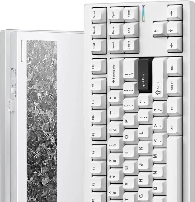 Alt view image 2 of 7 - GX87 Ultra Wireless Mechanical Keyboard TKL 80% Gaming Keyboard Creamy QMK/VIA CNC Aluminum USB-C/BT5.0/2.4Ghz 8000mAh Battery Custom Hot Swappable RGB Backlit for Windows/Mac/PC White