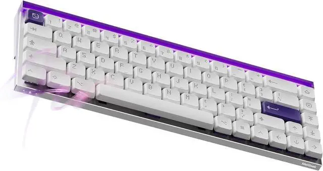 Main image of MelGeek MADE68 Air Wired Keyboard, Hall Effect Magnetic Switch Low-Profile Gaming Keyboard, 65% Compact Rapid Trigger, Hot-Swappable, RGB Snap Tap & Adjustable Actuation, Online HIVE Custom (Purple)