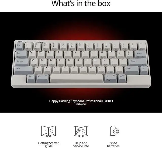 Alt view image 6 of 6 - HHKB - Happy Hacking Keyboard Professional Hybrid (Wireless, Bluetooth, Wired, USB, Mac, Windows, White, Printed) with 2 Year Advance Exchange Warranty