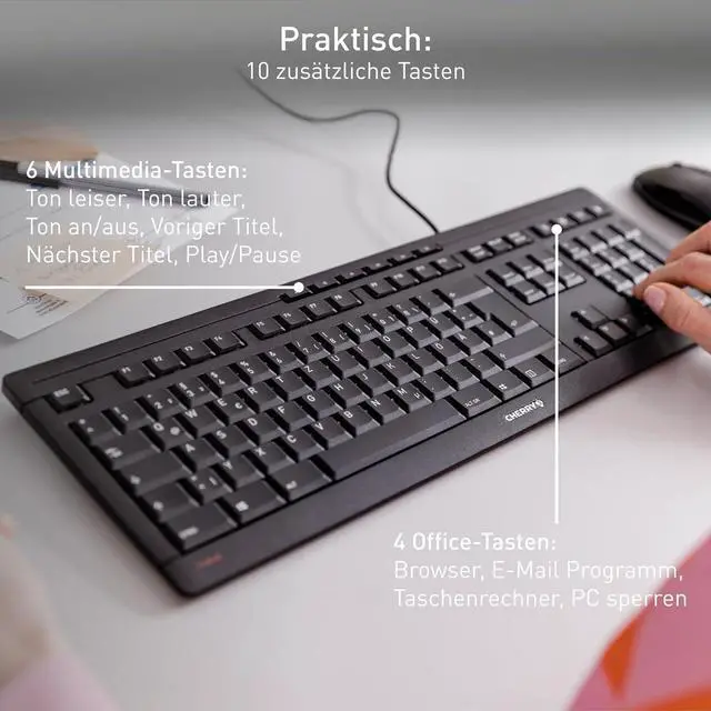 Alt view image 3 of 7 - Cherry Keyboard Stream [DE] Black