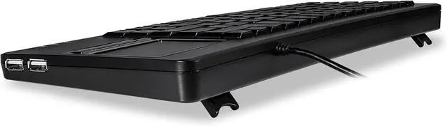 Alt view image 6 of 7 - Perixx PERIBOARD-315H, Wired USB Backlit Keyboard with Touchpad and 2 USB Ports, Black (10917)