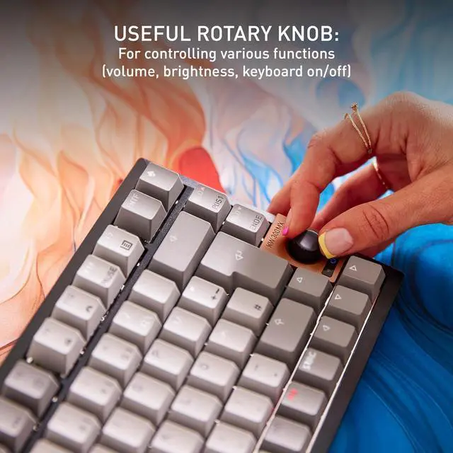 Alt view image 4 of 7 - Cherry KW 300 MX Black Mechanical Keyboard | Compact hot-swappable | Sound-Proofed housing | Multi Connection | MX2A Silent Red Switches