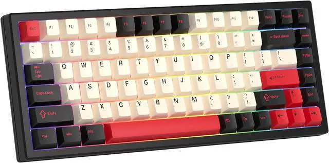 Main image of 75% Wireless Gaming Keyboard RGB Triple Mode Hot Swappable Mechanical Keyboard PBT Keys Gasket Creamy Custom Keyboard Quiet White Switch for Win/MAC
