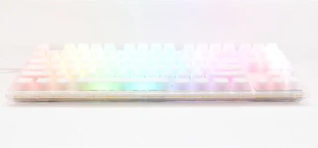 Alt view image 2 of 5 - Ducky One 3 Aura 80% Mechanical Keyboard: Quack Mechanics Dampening, Hot-Swappable Cherry MX Red Switches, High-Density PBT Doubleshot Keycaps, RGB, US, Aura White