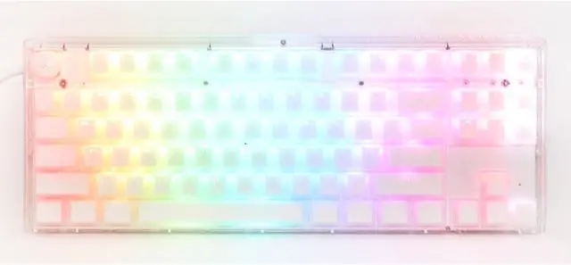 Main image of Ducky One 3 Aura 80% Mechanical Keyboard: Quack Mechanics Dampening, Hot-Swappable Cherry MX Red Switches, High-Density PBT Doubleshot Keycaps, RGB, US, Aura White