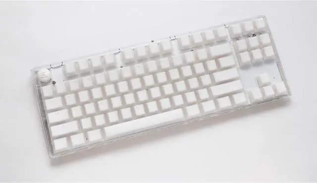 Alt view image 3 of 5 - Ducky One 3 Aura 80% Mechanical Keyboard: Quack Mechanics Dampening, Hot-Swappable Cherry MX Red Switches, High-Density PBT Doubleshot Keycaps, RGB, US, Aura White