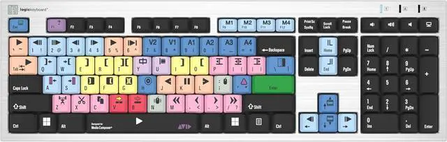 Main image of LogicKeyboard Avid Media Composer Slim Line PC Keyboard, Soft Touch Keystroke, Dual USB 2.0 Ports