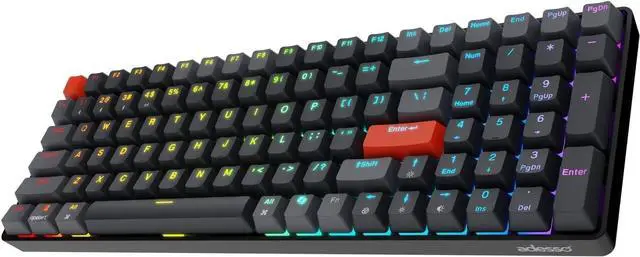 Main image of Adesso EasyTouch 1200 Wired/Wireless/Bluetooth Mechanical Keyboard, RGB Illuminated, Multi-OS, QMK/VIA Customizable, Hot Swappable, Red Switch, Copilot AI Hotkey, USB-C, 4000mAh Battery
