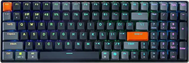 Alt view image 2 of 7 - Adesso EasyTouch 1200 Wired/Wireless/Bluetooth Mechanical Keyboard, RGB Illuminated, Multi-OS, QMK/VIA Customizable, Hot Swappable, Red Switch, Copilot AI Hotkey, USB-C, 4000mAh Battery