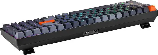 Alt view image 3 of 7 - Adesso EasyTouch 1200 Wired/Wireless/Bluetooth Mechanical Keyboard, RGB Illuminated, Multi-OS, QMK/VIA Customizable, Hot Swappable, Red Switch, Copilot AI Hotkey, USB-C, 4000mAh Battery