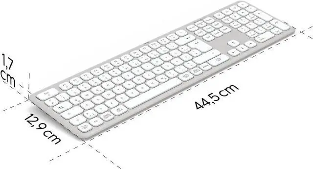 Alt view image 4 of 5 - Hama Wireless Keyboard (Multi Device Keyboard with Radio/Bluetooth for PC, Smartphone, Tablet, Full Format, Battery, Silent Scissor Keys, Multimedia Keys, German QWERTZ Layout) White