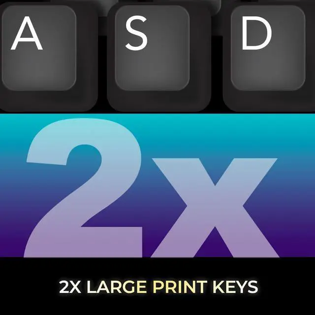 Alt view image 6 of 7 - Adesso EasyTouch 610 Mechanical Compact Keyboard with Copilot Hotkey, Blue Switches, Wired USB, Multimedia Keys, and Large Print for Enhanced Visibility | Compatible with Windows, macOS, Linux