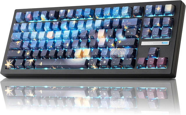 Main image of ZORNHER ZH870 Wireless Mechanical Gaming Keyboard, 80% Blue, Custom Creamy Sound Keyboard with Starry Night Dye Sublimation, PBT Keycaps, Pre-Lubricated Linear Switches