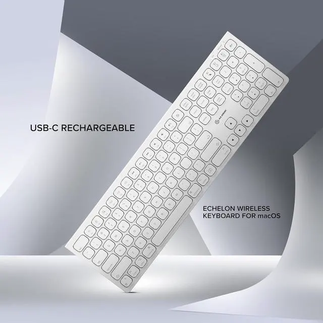 Alt view image 6 of 6 - ALOGIC Echelon USB-C Rechargeable Wireless Keyboard for macOS | Keyboard with Numeric Keypad, Wireless, Bluetooth, Rechargeable. Works with Mac