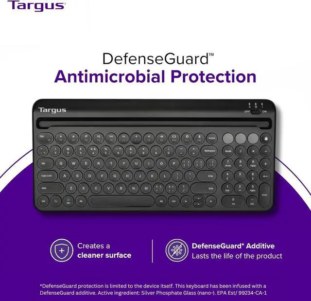 Alt view image 4 of 6 - Targus Multi-Device Bluetooth Keyboard with Tablet/Phone Cradle - Compatible with Chrome OS, Windows, macOS, iOS, and Android, Black (AKB867US)