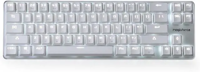 Alt view image 2 of 7 - Qisan Mechanical Gaming Keyboards Red Switch Wired Backlit Mechanical Mini Design (60%) 68 Kyes Keyboard White Magicforce