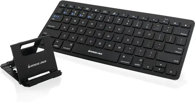Main image of IOGEAR Slim Multi-Device Bluetooth Keyboard with Adjustable Stand for Smartphones and Tablets,Black
