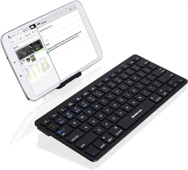 Alt view image 4 of 5 - IOGEAR Slim Multi-Device Bluetooth Keyboard with Adjustable Stand for Smartphones and Tablets,Black