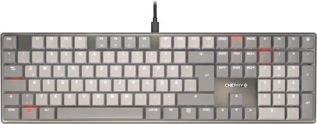 Main image of CHERRY KC 500 MX LP, Mechanical Low-Profile Keyboard, German Layout (QWERTZ), Wired (USB-A), White Illumination, MX LP 2.0 IVORY Switches, Grey