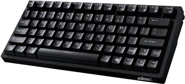 Main image of Adesso EasyTouch 610 Mechanical Compact Keyboard with Copilot Hotkey, Blue Switches, Wired USB, Multimedia Keys, and Large Print for Enhanced Visibility | Compatible with Windows, macOS, Linux